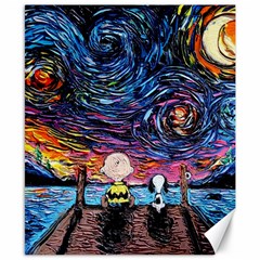 Cartoon Dog Vincent Van Gogh s Starry Night Parody Canvas 8  X 10  by Modalart