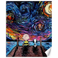 Cartoon Dog Vincent Van Gogh s Starry Night Parody Canvas 16  X 20 