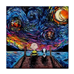 Cartoon Dog Vincent Van Gogh s Starry Night Parody Face Towel by Modalart