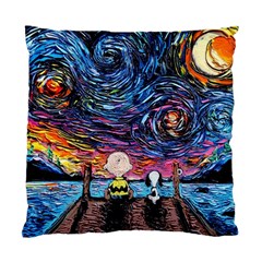 Cartoon Dog Vincent Van Gogh s Starry Night Parody Standard Cushion Case (two Sides) by Modalart