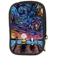 Cartoon Dog Vincent Van Gogh s Starry Night Parody Compact Camera Leather Case by Modalart