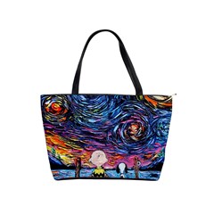 Cartoon Dog Vincent Van Gogh s Starry Night Parody Classic Shoulder Handbag by Modalart