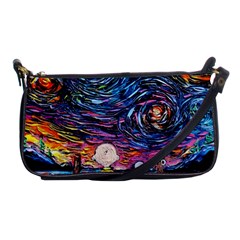 Cartoon Dog Vincent Van Gogh s Starry Night Parody Shoulder Clutch Bag by Modalart