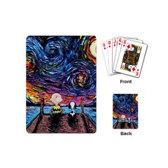 Cartoon Dog Vincent Van Gogh s Starry Night Parody Playing Cards Single Design (mini)