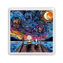 Cartoon Dog Vincent Van Gogh s Starry Night Parody Memory Card Reader (square) by Modalart