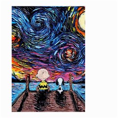 Cartoon Dog Vincent Van Gogh s Starry Night Parody Small Garden Flag (two Sides) by Modalart