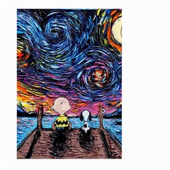 Cartoon Dog Vincent Van Gogh s Starry Night Parody Large Garden Flag (two Sides) by Modalart