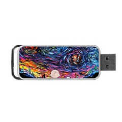 Cartoon Dog Vincent Van Gogh s Starry Night Parody Portable Usb Flash (one Side) by Modalart