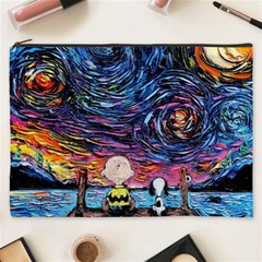 Cartoon Dog Vincent Van Gogh s Starry Night Parody Cosmetic Bag (xxxl) by Modalart