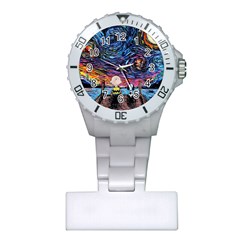 Cartoon Dog Vincent Van Gogh s Starry Night Parody Plastic Nurses Watch by Modalart