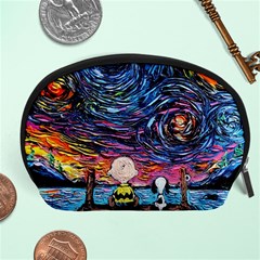 Cartoon Dog Vincent Van Gogh s Starry Night Parody Accessory Pouch (large) by Modalart