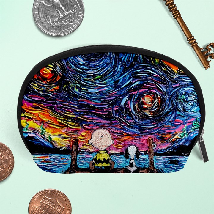 Cartoon Dog Vincent Van Gogh s Starry Night Parody Accessory Pouch (Large)