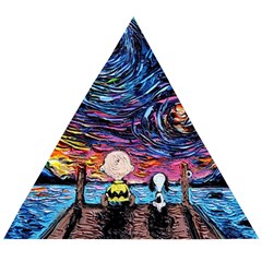 Cartoon Dog Vincent Van Gogh s Starry Night Parody Wooden Puzzle Triangle by Modalart