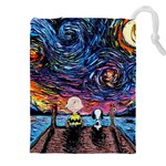 Cartoon Dog Vincent Van Gogh s Starry Night Parody Drawstring Pouch (4XL) Front