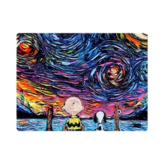 Cartoon Dog Vincent Van Gogh s Starry Night Parody Premium Plush Fleece Blanket (mini) by Modalart