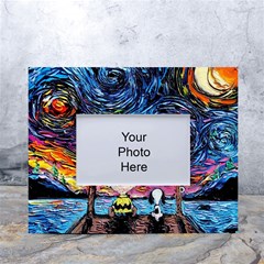 Cartoon Dog Vincent Van Gogh s Starry Night Parody White Tabletop Photo Frame 4 x6  by Modalart