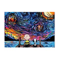 Cartoon Dog Vincent Van Gogh s Starry Night Parody Crystal Sticker (a4) by Modalart