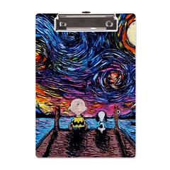 Cartoon Dog Vincent Van Gogh s Starry Night Parody A5 Acrylic Clipboard by Modalart