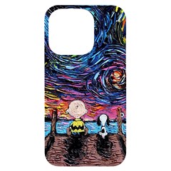 Cartoon Dog Vincent Van Gogh s Starry Night Parody Iphone 14 Pro Black Uv Print Case by Modalart