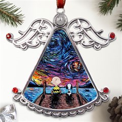 Cartoon Dog Vincent Van Gogh s Starry Night Parody Metal Angel With Crystal Ornament