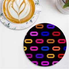 Pattern Background Structure Black Uv Print Round Tile Coaster by Pakjumat