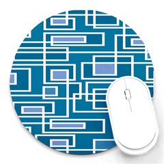 Geometric Rectangle Shape Linear Round Mousepad by Pakjumat