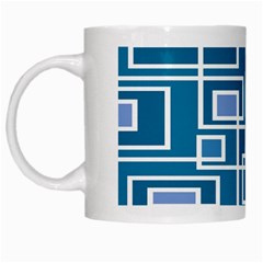 Geometric Rectangle Shape Linear White Mug by Pakjumat