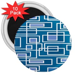 Geometric Rectangle Shape Linear 3  Magnets (10 Pack)  by Pakjumat