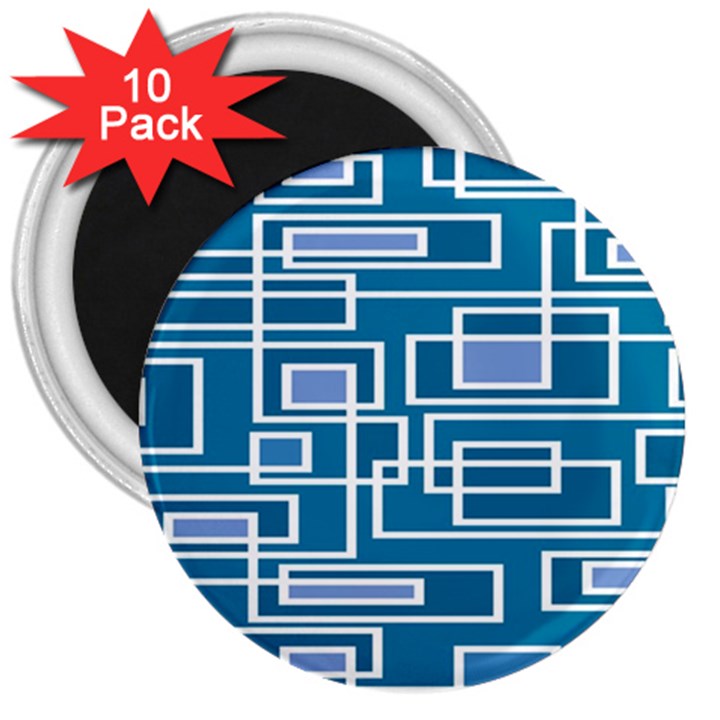 Geometric Rectangle Shape Linear 3  Magnets (10 pack) 