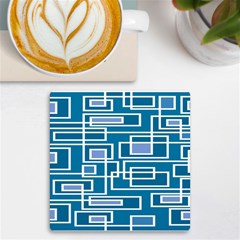 Geometric Rectangle Shape Linear Uv Print Square Tile Coaster  by Pakjumat