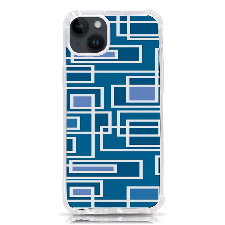 Geometric Rectangle Shape Linear iPhone 14 Plus TPU UV Print Case