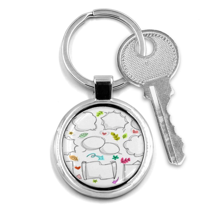 Set Chalk Out Chitchat Scribble Key Chain (Round)