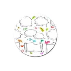 Set Chalk Out Chitchat Scribble Magnet 3  (round) by Pakjumat