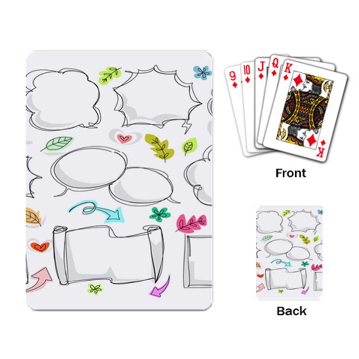 Set Chalk Out Chitchat Scribble Playing Cards Single Design (Rectangle)