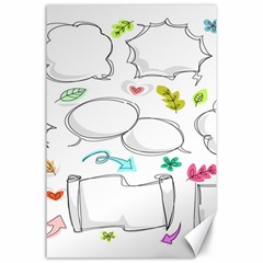 Set Chalk Out Chitchat Scribble Canvas 24  X 36  by Pakjumat