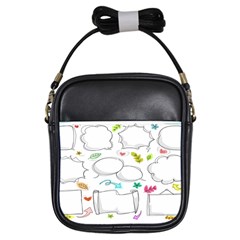 Set Chalk Out Chitchat Scribble Girls Sling Bag by Pakjumat