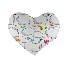 Set Chalk Out Chitchat Scribble Standard 16  Premium Heart Shape Cushions by Pakjumat