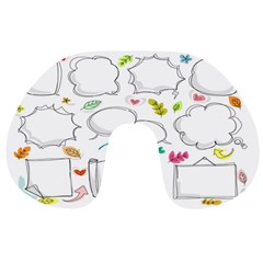 Set Chalk Out Chitchat Scribble Travel Neck Pillow by Pakjumat