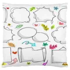 Set Chalk Out Chitchat Scribble Large Premium Plush Fleece Cushion Case (one Side) by Pakjumat