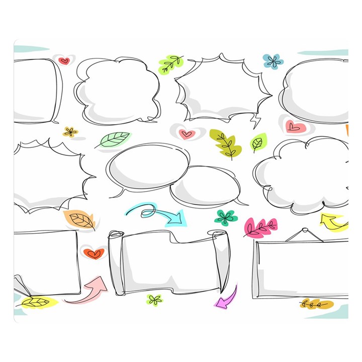 Set Chalk Out Chitchat Scribble Two Sides Premium Plush Fleece Blanket (Small)