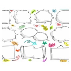 Set Chalk Out Chitchat Scribble Two Sides Premium Plush Fleece Blanket (medium) by Pakjumat