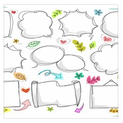 Set Chalk Out Chitchat Scribble Square Satin Scarf (36  X 36 ) by Pakjumat