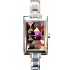 Abstract Geometric Triangles Shapes Rectangle Italian Charm Watch by Pakjumat