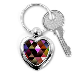 Abstract Geometric Triangles Shapes Key Chain (heart) by Pakjumat