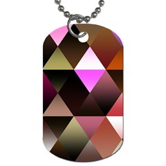 Abstract Geometric Triangles Shapes Dog Tag (one Side) by Pakjumat