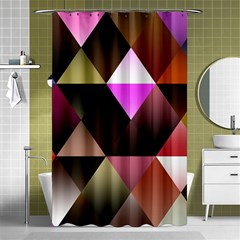 Abstract Geometric Triangles Shapes Shower Curtain 48  X 72  (small)  by Pakjumat