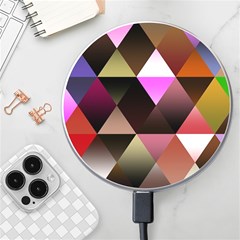 Abstract Geometric Triangles Shapes Wireless Fast Charger(white) by Pakjumat