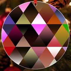 Abstract Geometric Triangles Shapes Uv Print Acrylic Ornament Round by Pakjumat