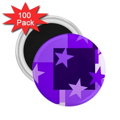 Purple Stars Pattern Shape 2 25  Magnets (100 Pack)  by Pakjumat