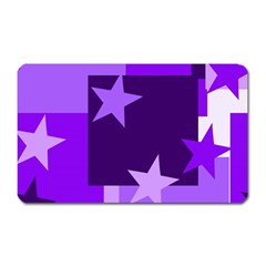 Purple Stars Pattern Shape Magnet (rectangular) by Pakjumat